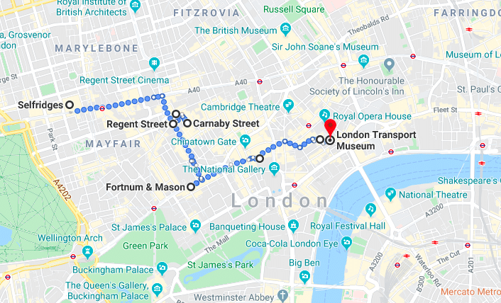 London walking tour map